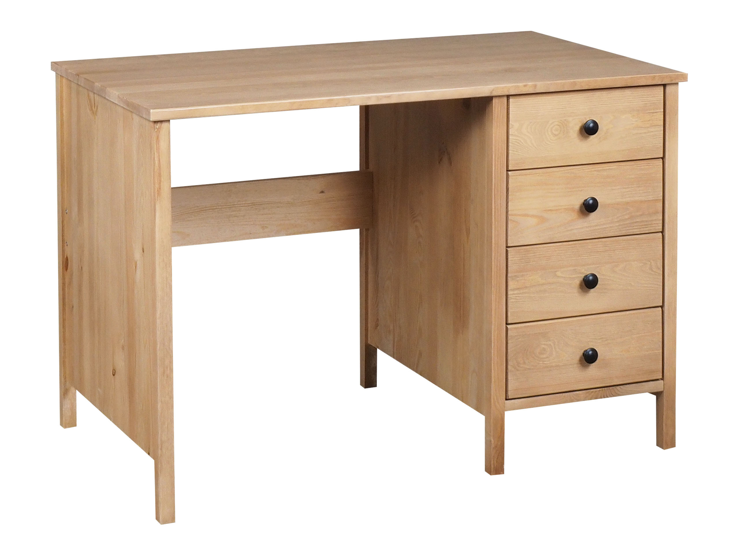 Biurko 110 cm drewniane 4 szuflady PRESTIGE II, kolor dębowy