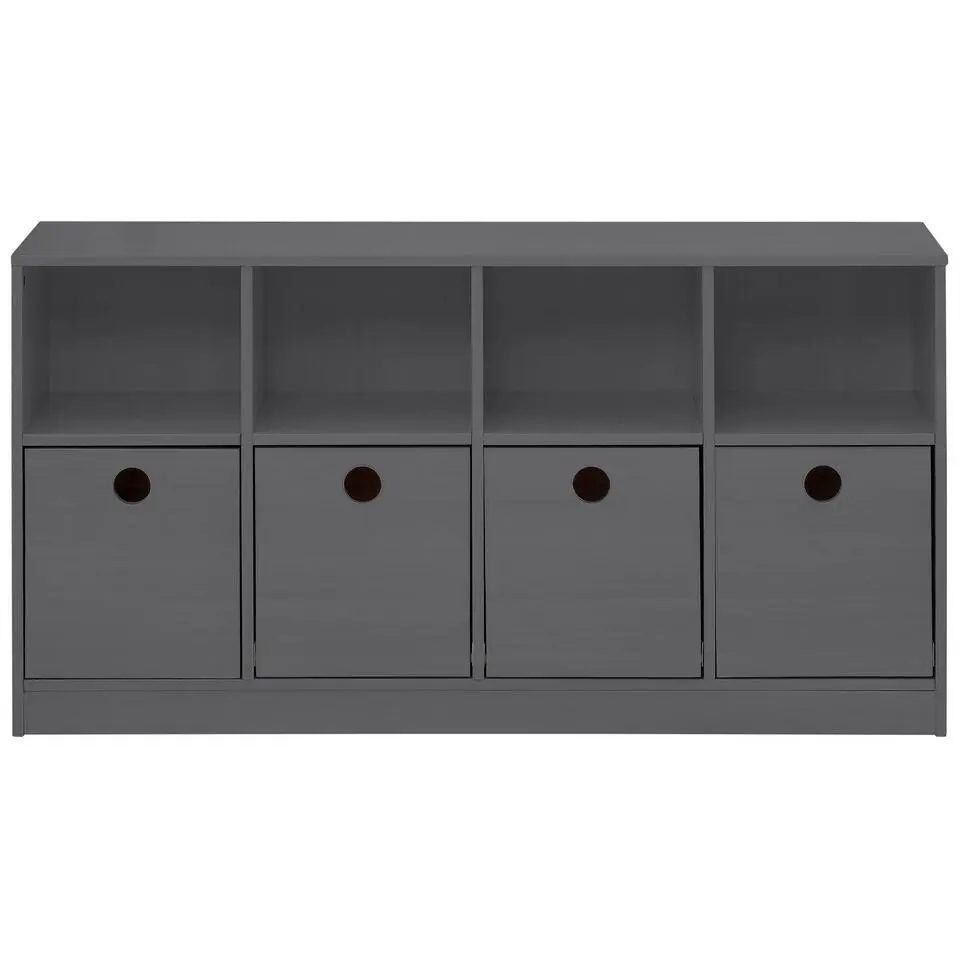 Alpi - Boekenkast met 4 laden in grijs grenen