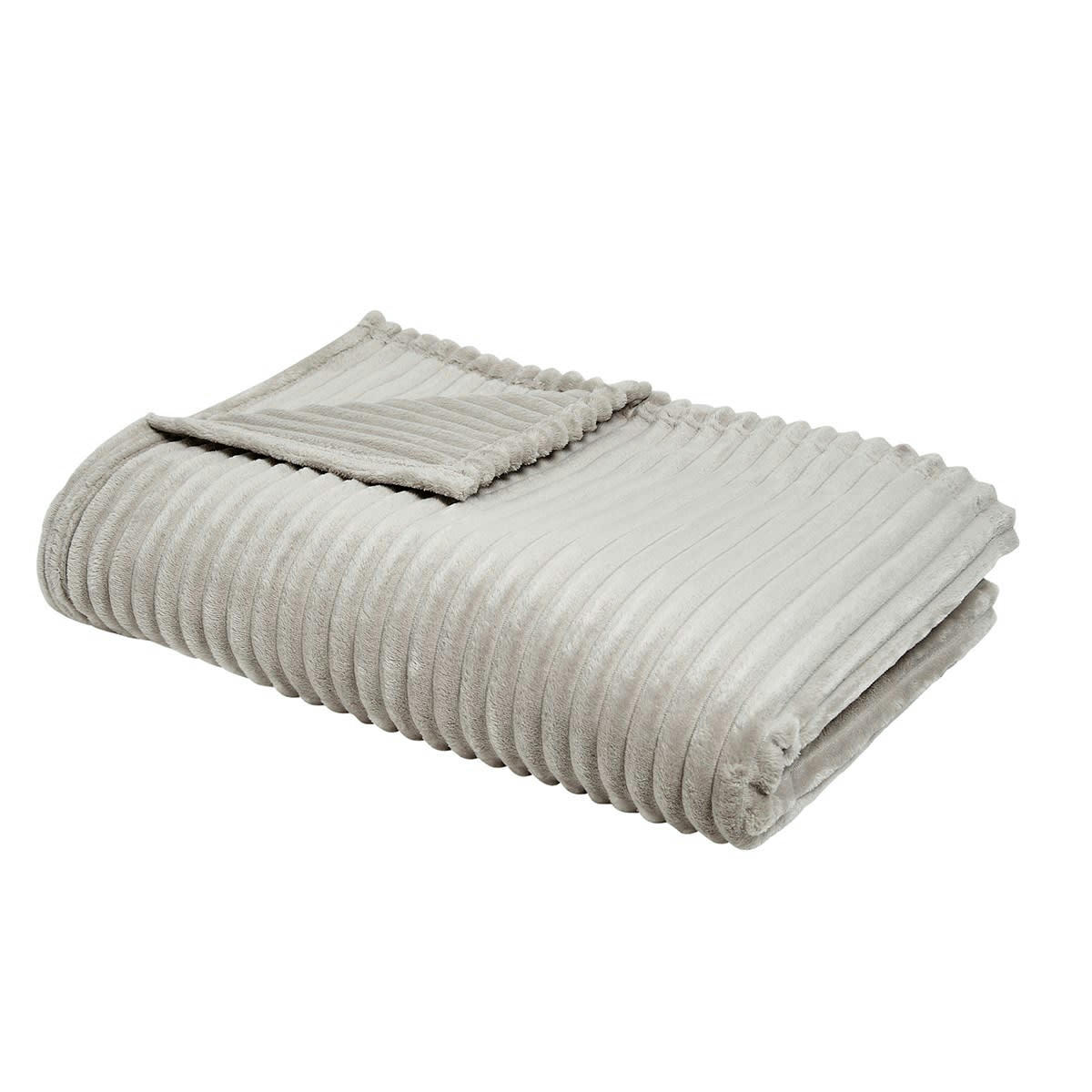 ESSENTIAL - Plaid cotelé uni en Polyester Beige 150X200 cm