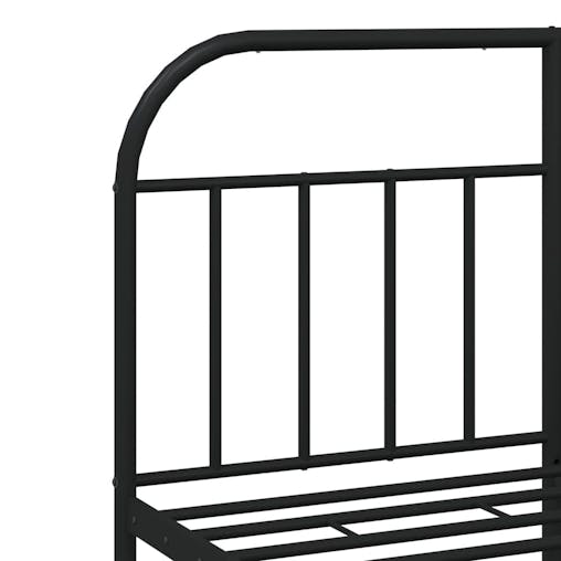 NNEVL Metal Bed Frame with Headboard and Footboard Black 153x203 cm Queen