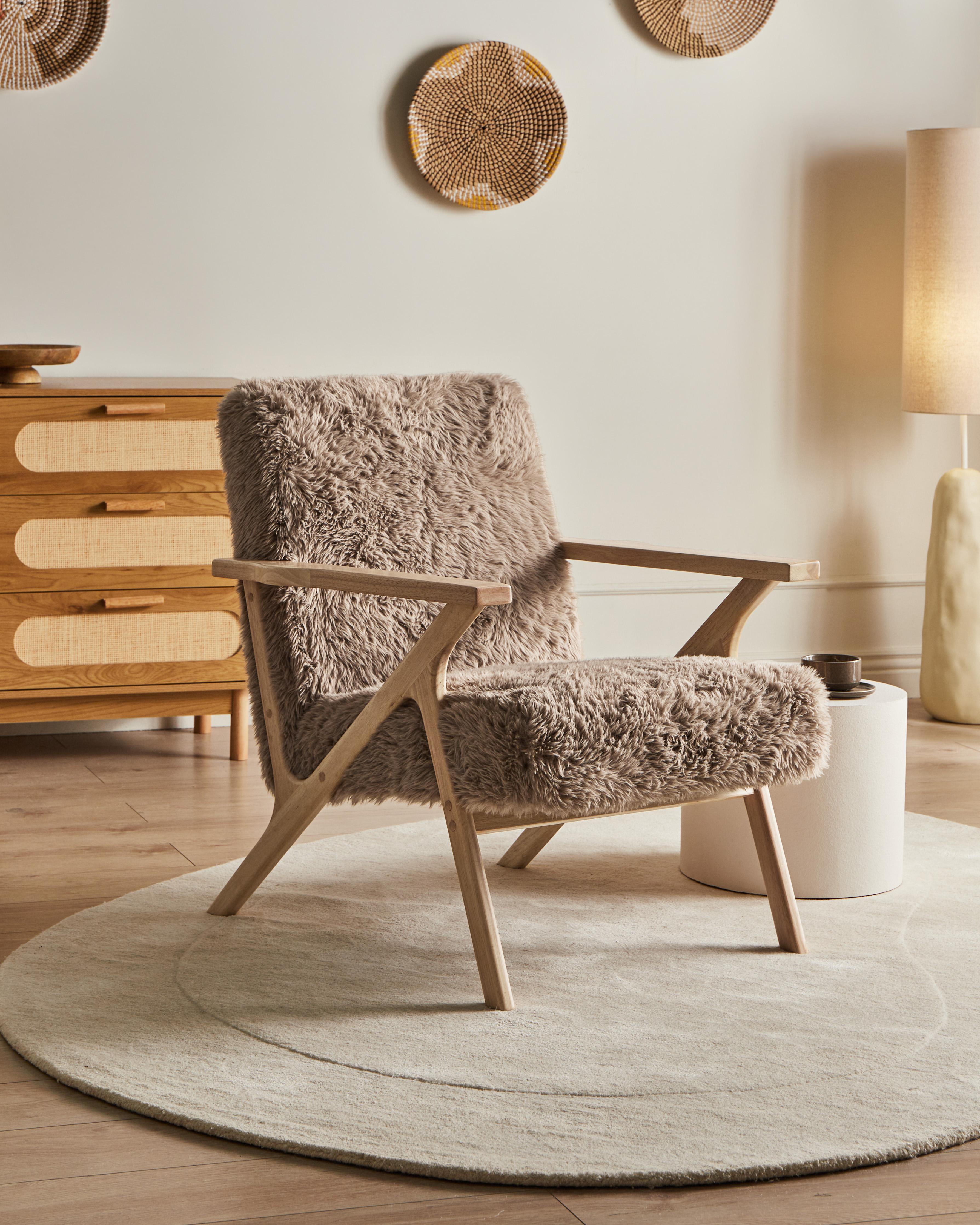 Armchair KISA Faux Fur Taupe