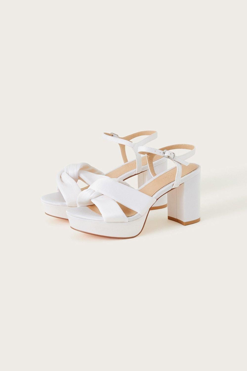 Monsoon Satin Knot Platform Heeled Sandals