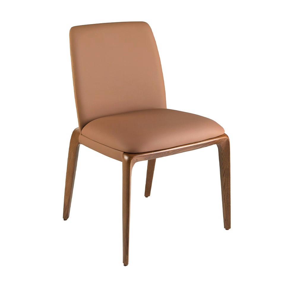 - Chaise en croûte de cuir marron