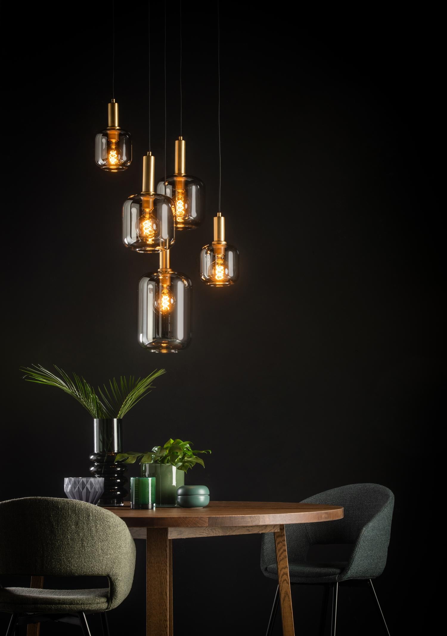 Lucide hanglamp JOANET - 5xE27 - Fumé