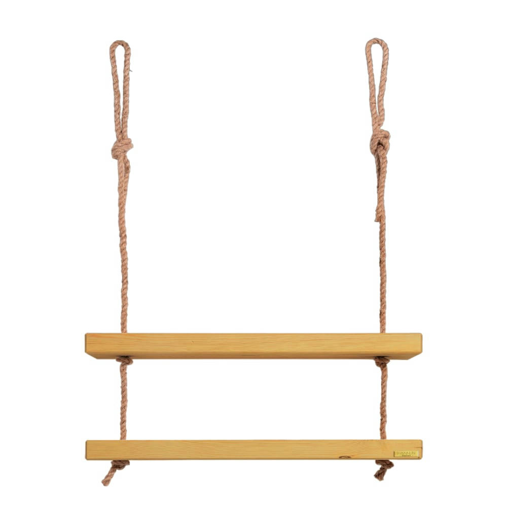 MAKEMBA - Etagère en bois de couleur marron clair 2 étages 70 cm