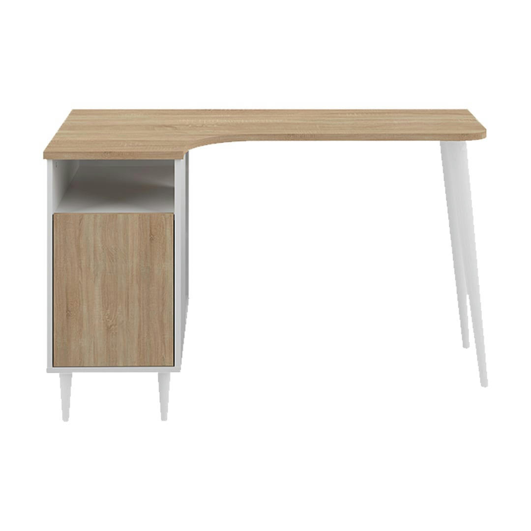 NOOK - Bureau effet bois blanc et chêne naturel