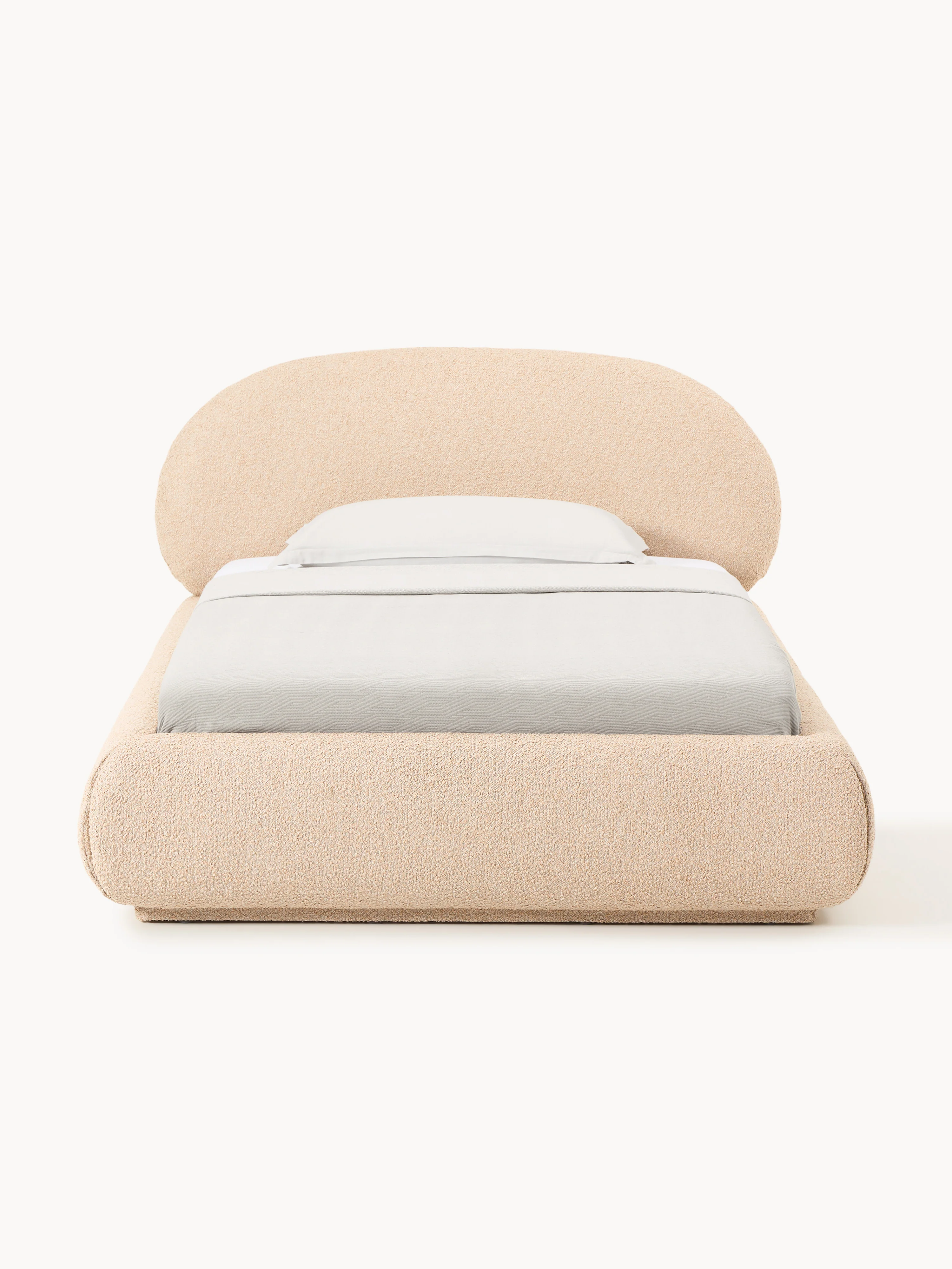 Bouclé-Polster-Einzelbett Alba