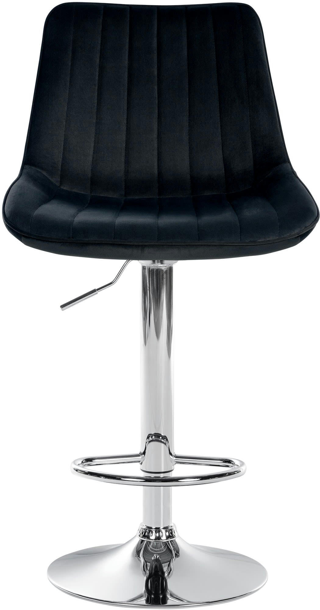 TONI - Tabouret de bar velours ajustable pivotant velours Noir