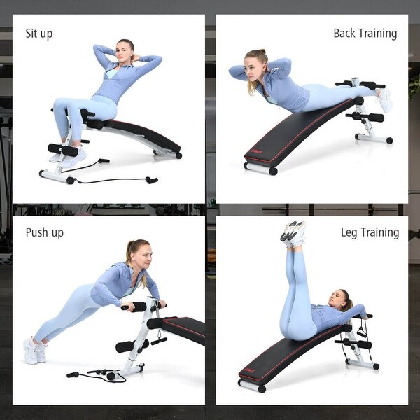 Multifunction Folding Full Body Strength Training Gym Bench - 56.5"-59" x 24" x 24.5"-29" (L x W x H)