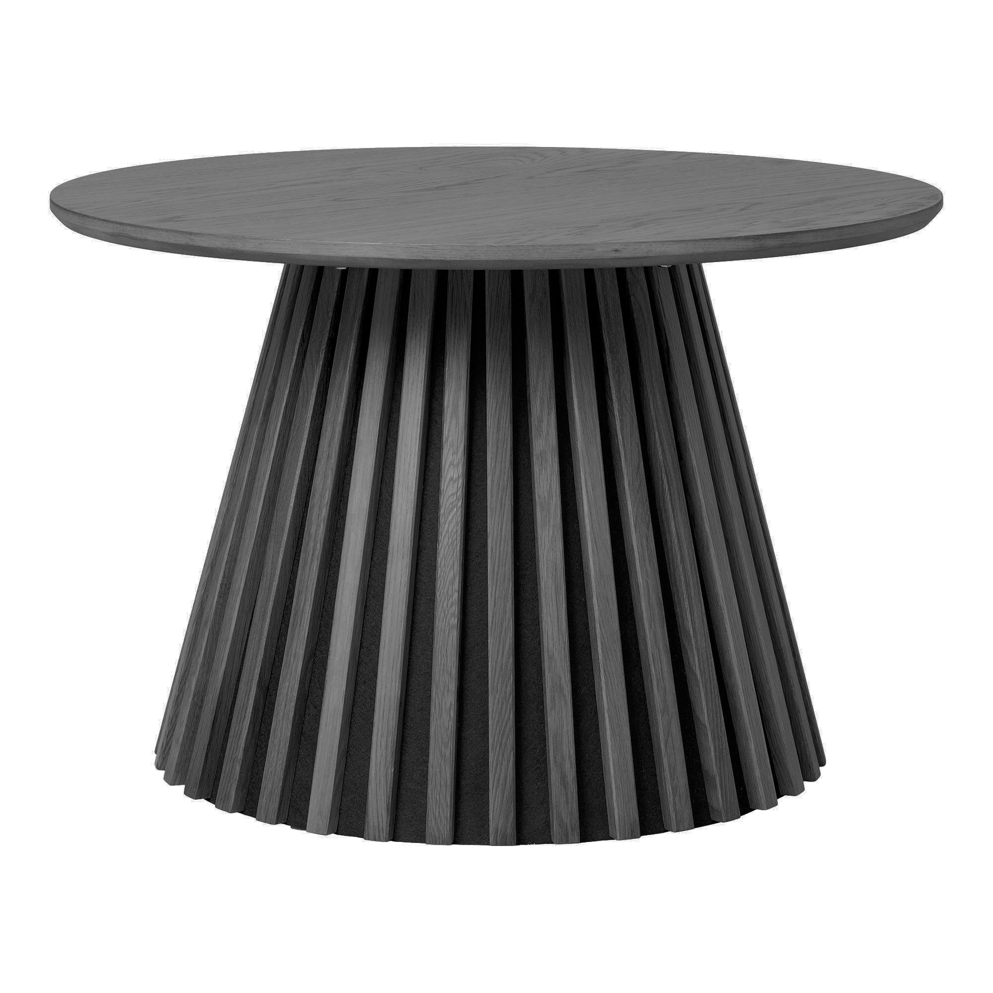 Table basse ronde en chêne noir avec piètement baguette ø70 cm AMSTERDAM