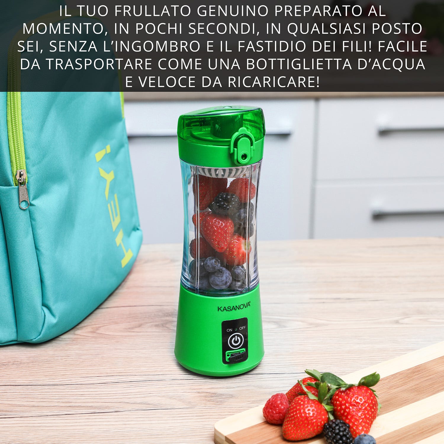 Mini frullatore portatile senza fili 350 ml verde