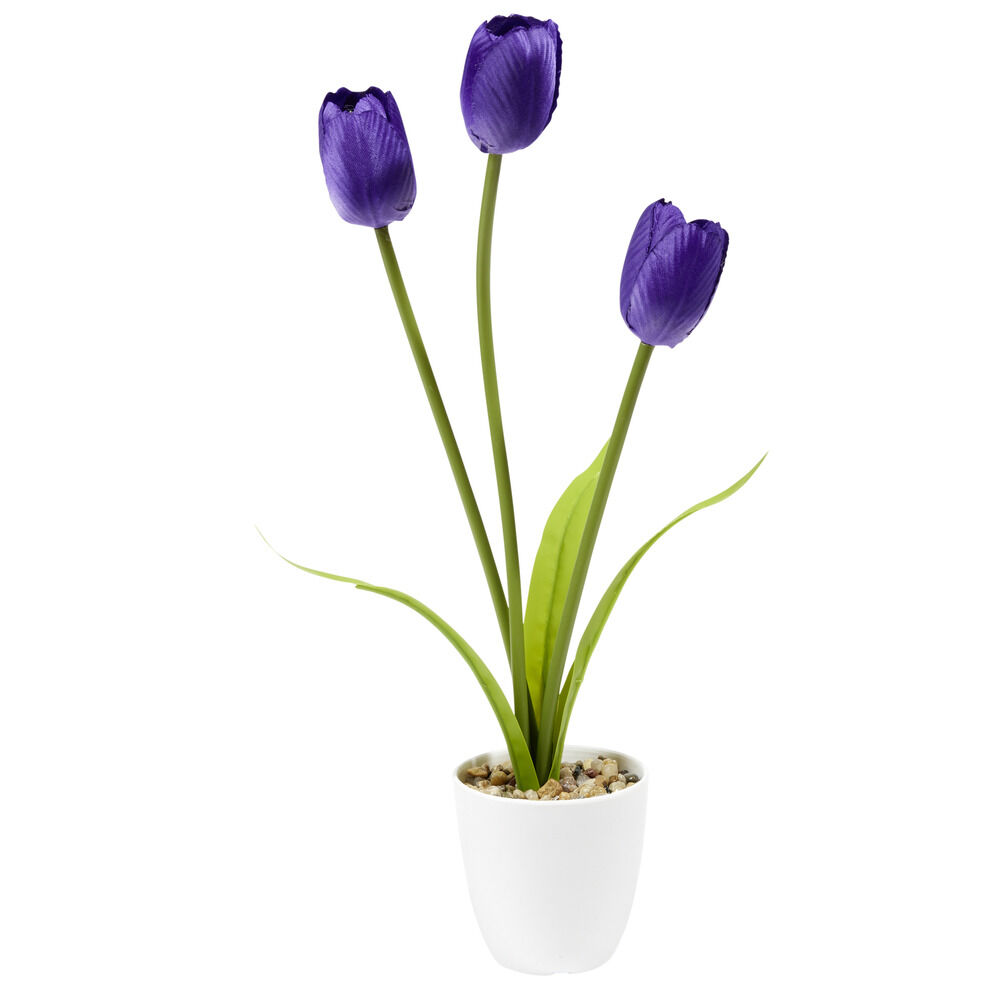 Pot de 3 tulipes artificielles Ø12xH30cm