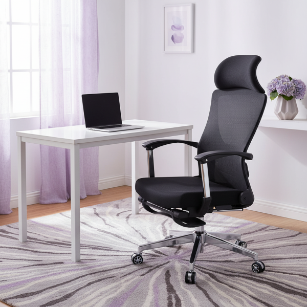 Ergonomiczny fotel biurowy z podnóżkiem ALVA