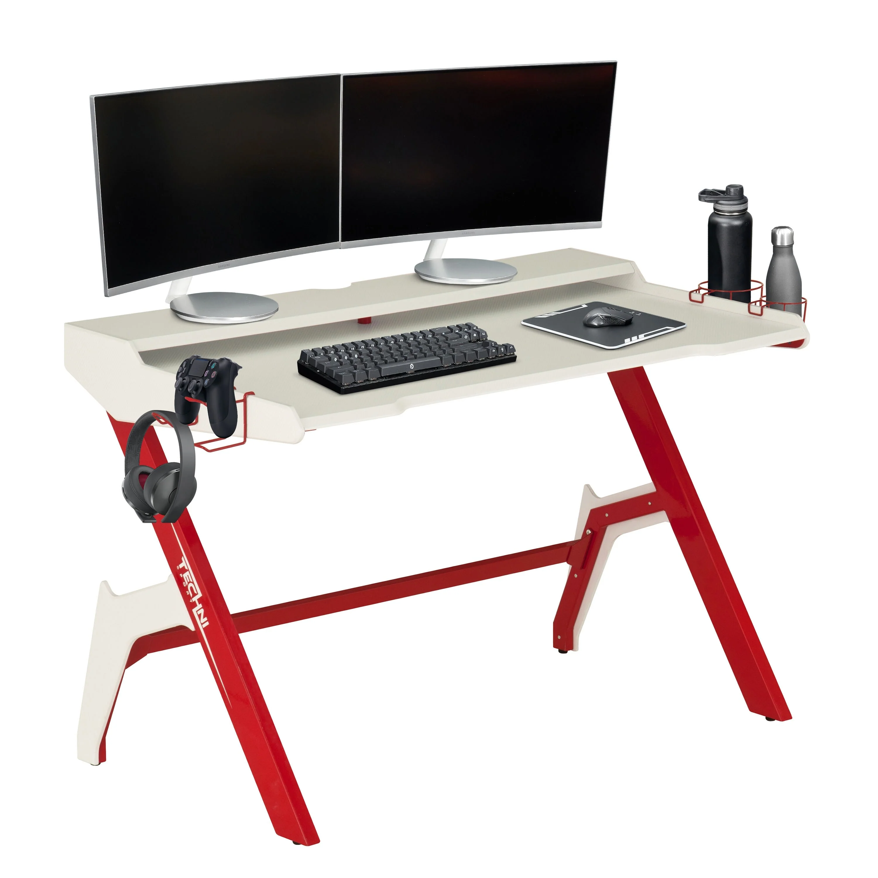 Techni Sport Ergonomic Computer Gaming Desk Workstation