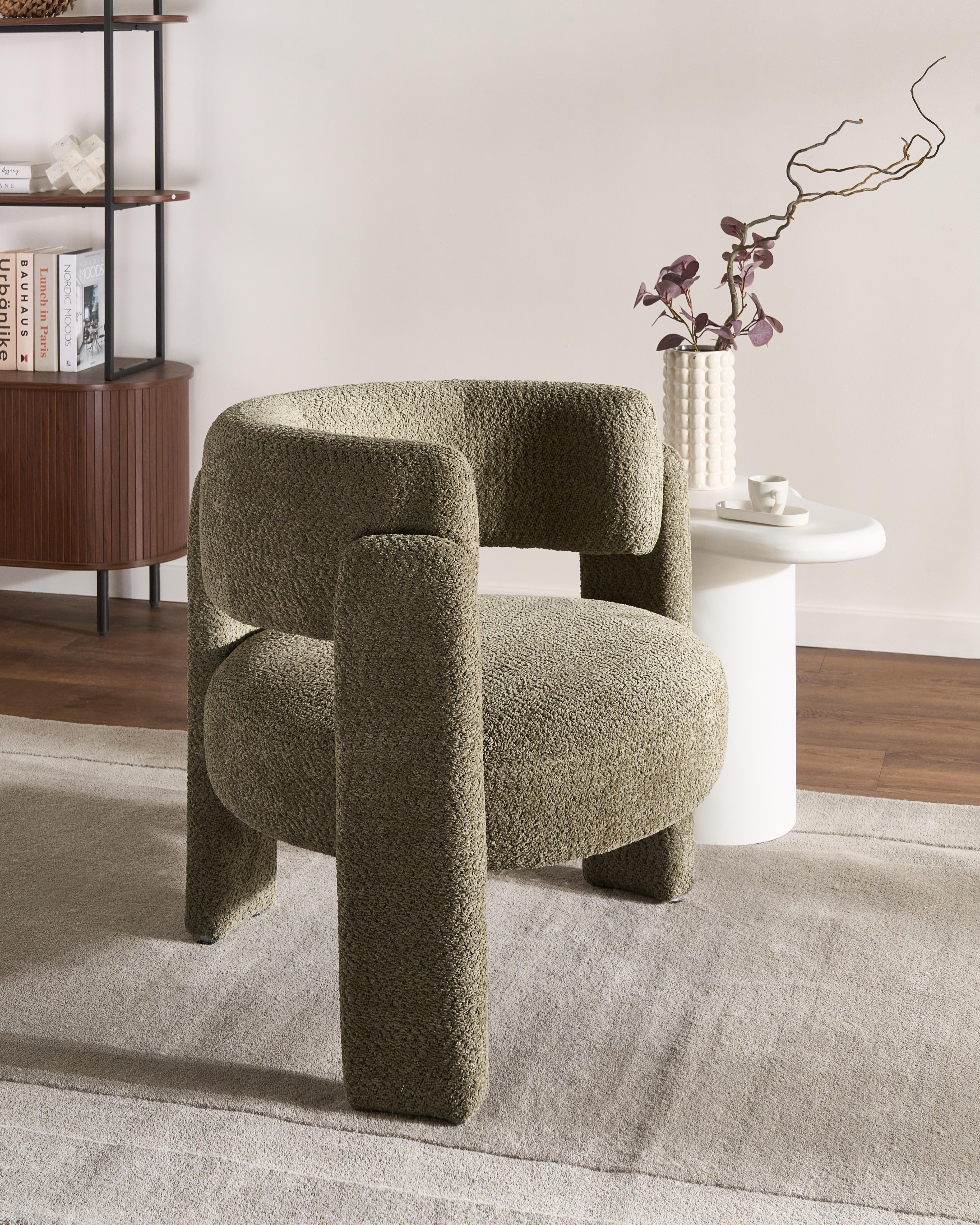 Armchair BUREA Chenille Dark Green