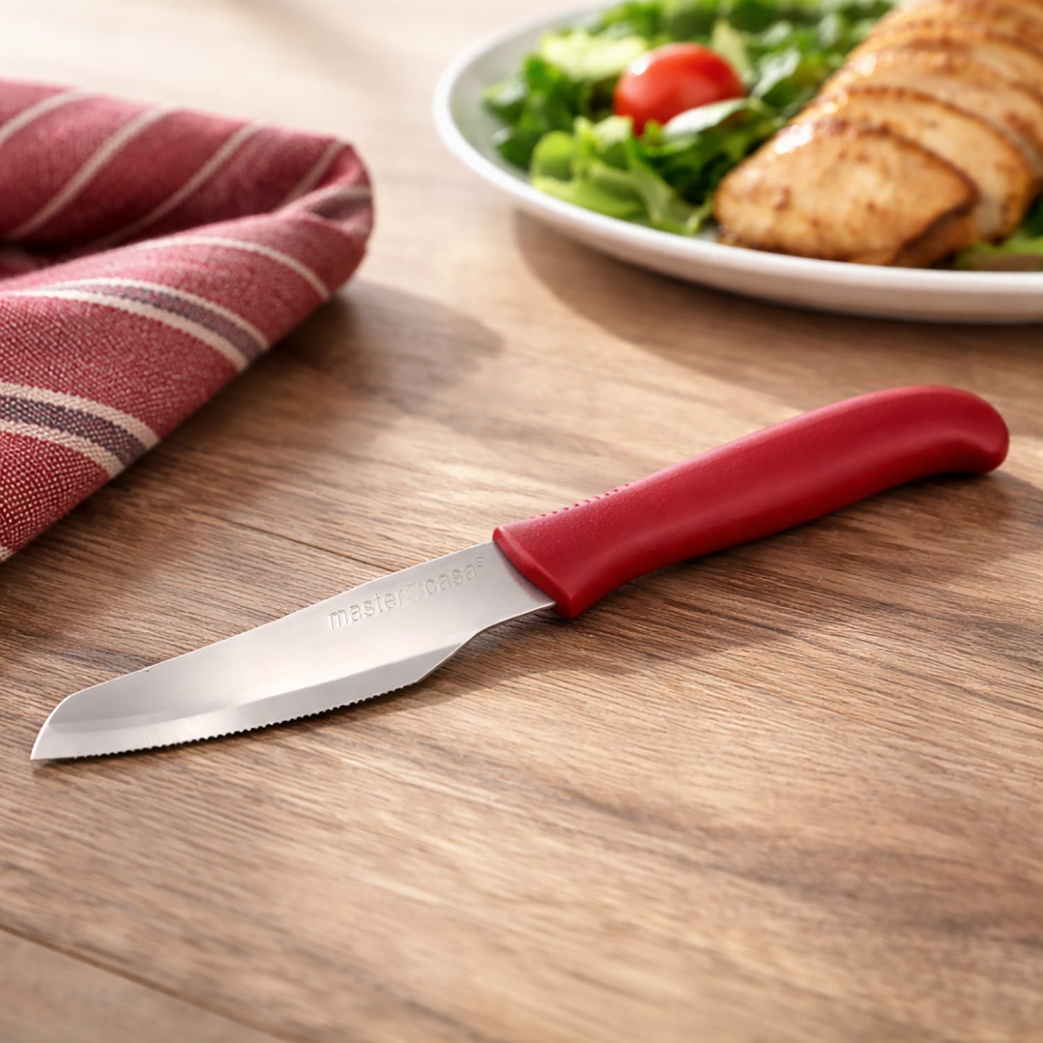 Set 6 coltelli acciaio inox manico bordeaux