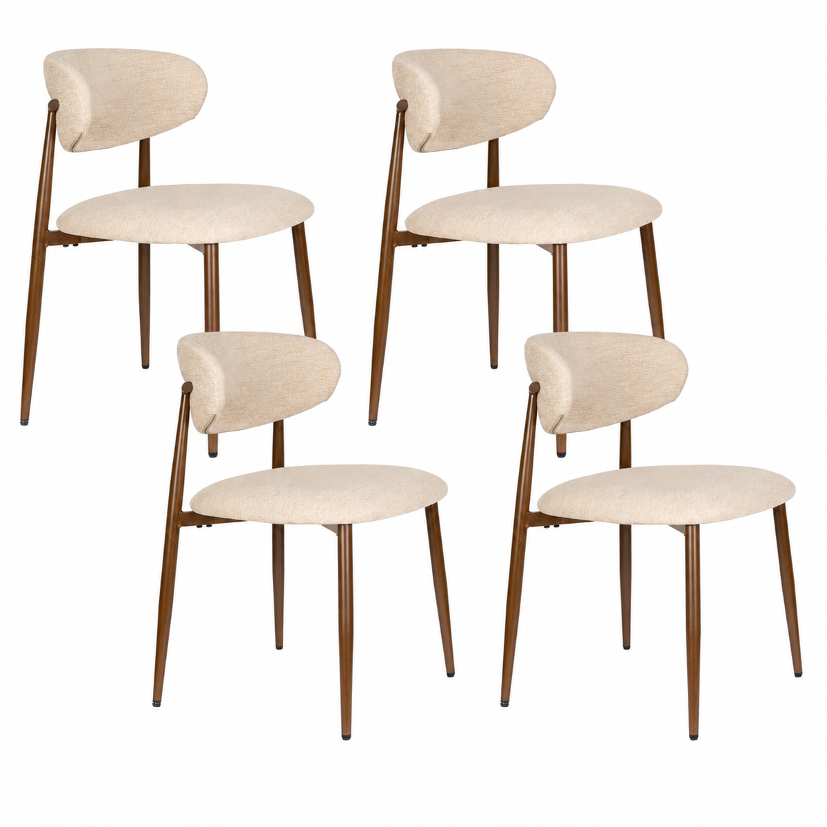 Housecraft Living Noor Eetkamerstoelen Beige - Set van 4