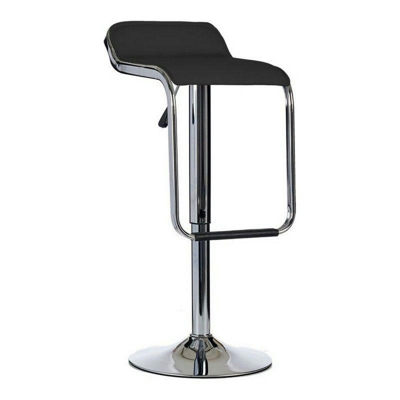 - Tabouret Argenté Noir Métal Cuir