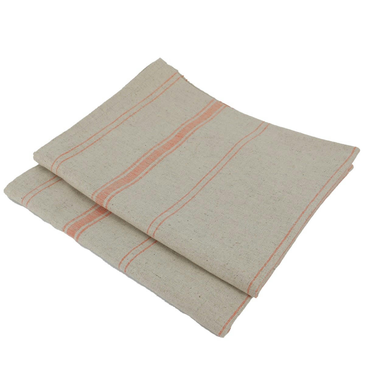 BRASSERIE - Lot de 2 torchons métis en Lin Orange