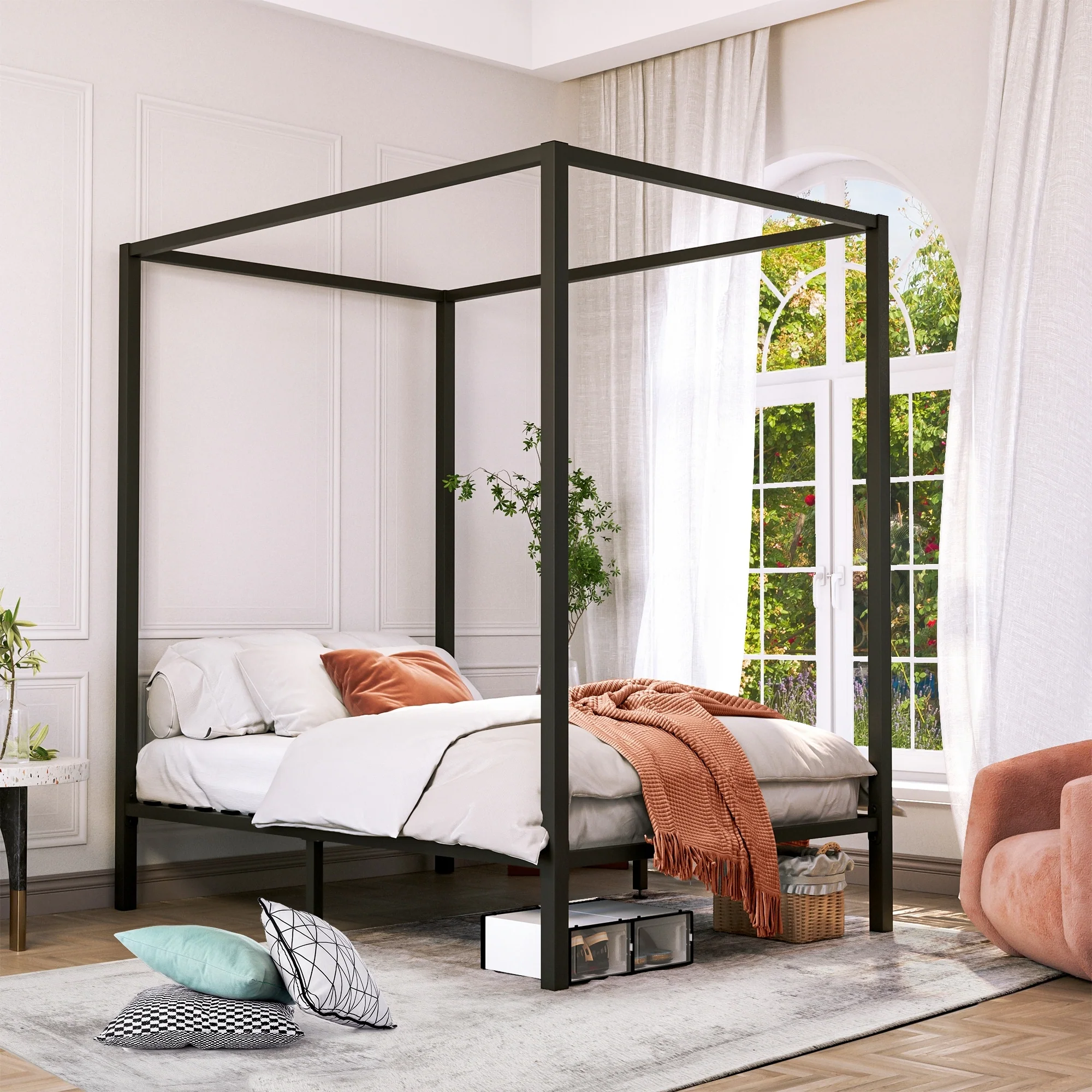 83 Metal Canopy Platform Bed Frame