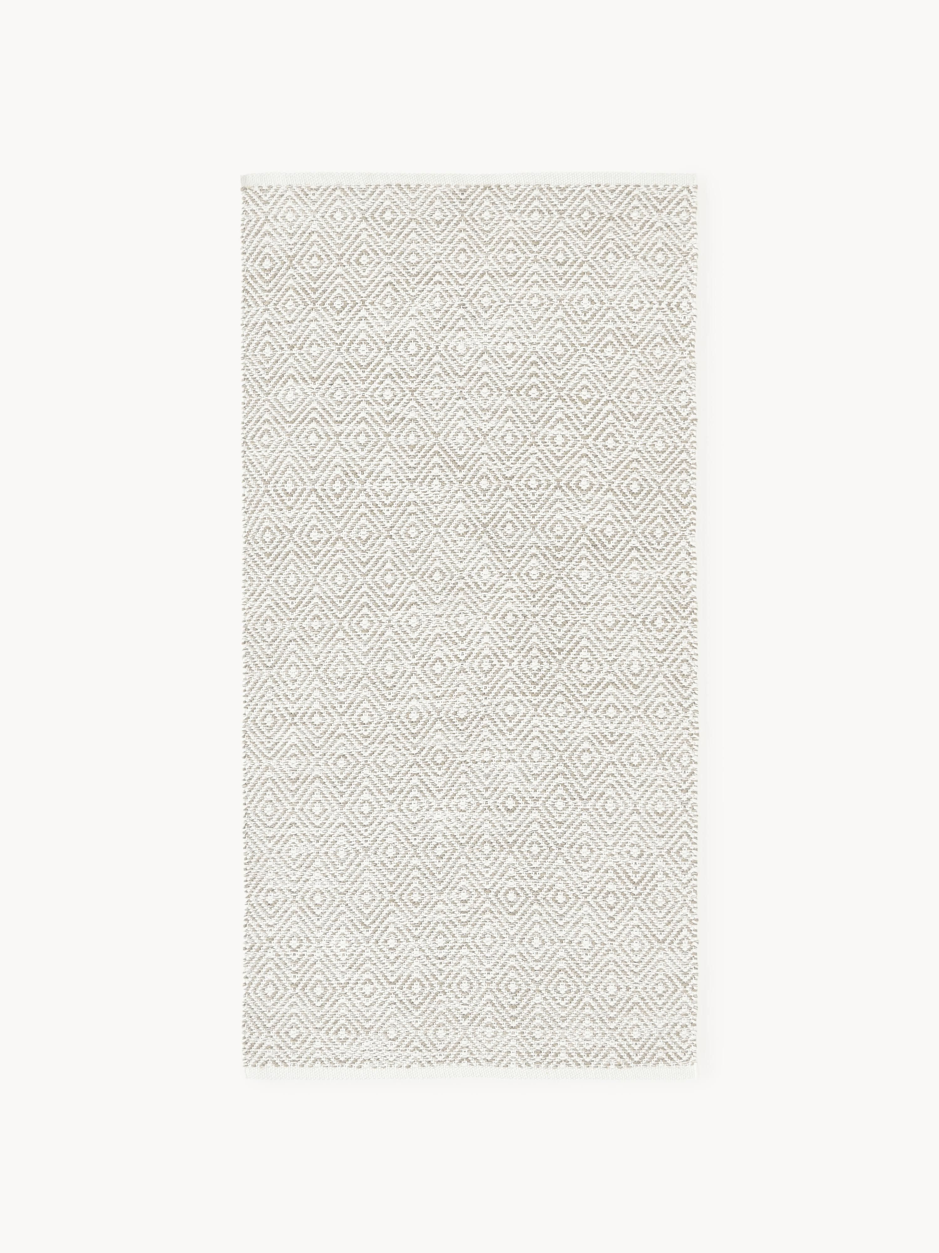 Handgewebter Indoor & Outdoor-Teppich Rika mit Vintage-Rautenmuster