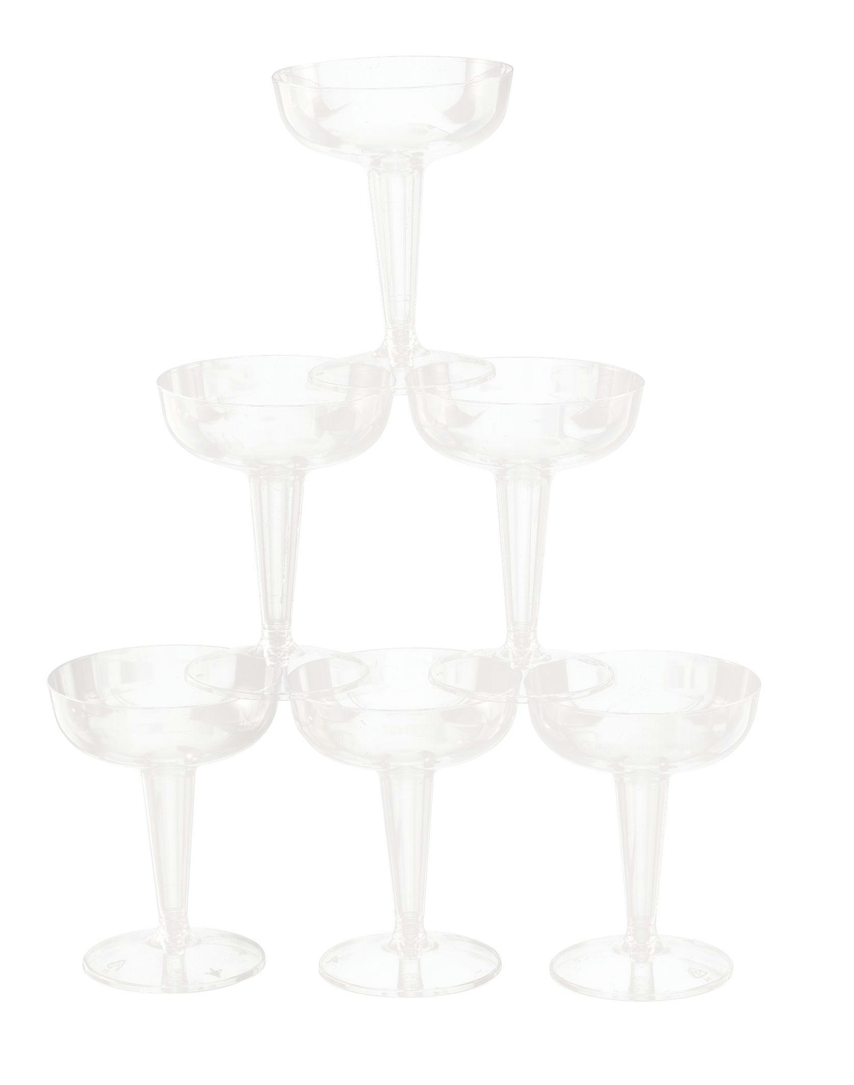 Big Party Pack Plastic Reusable Champagne Coupe, Clear, 4-oz, 40-pk, for Christmas/Thanksgiving/New Year's Eve/Birthday Party
