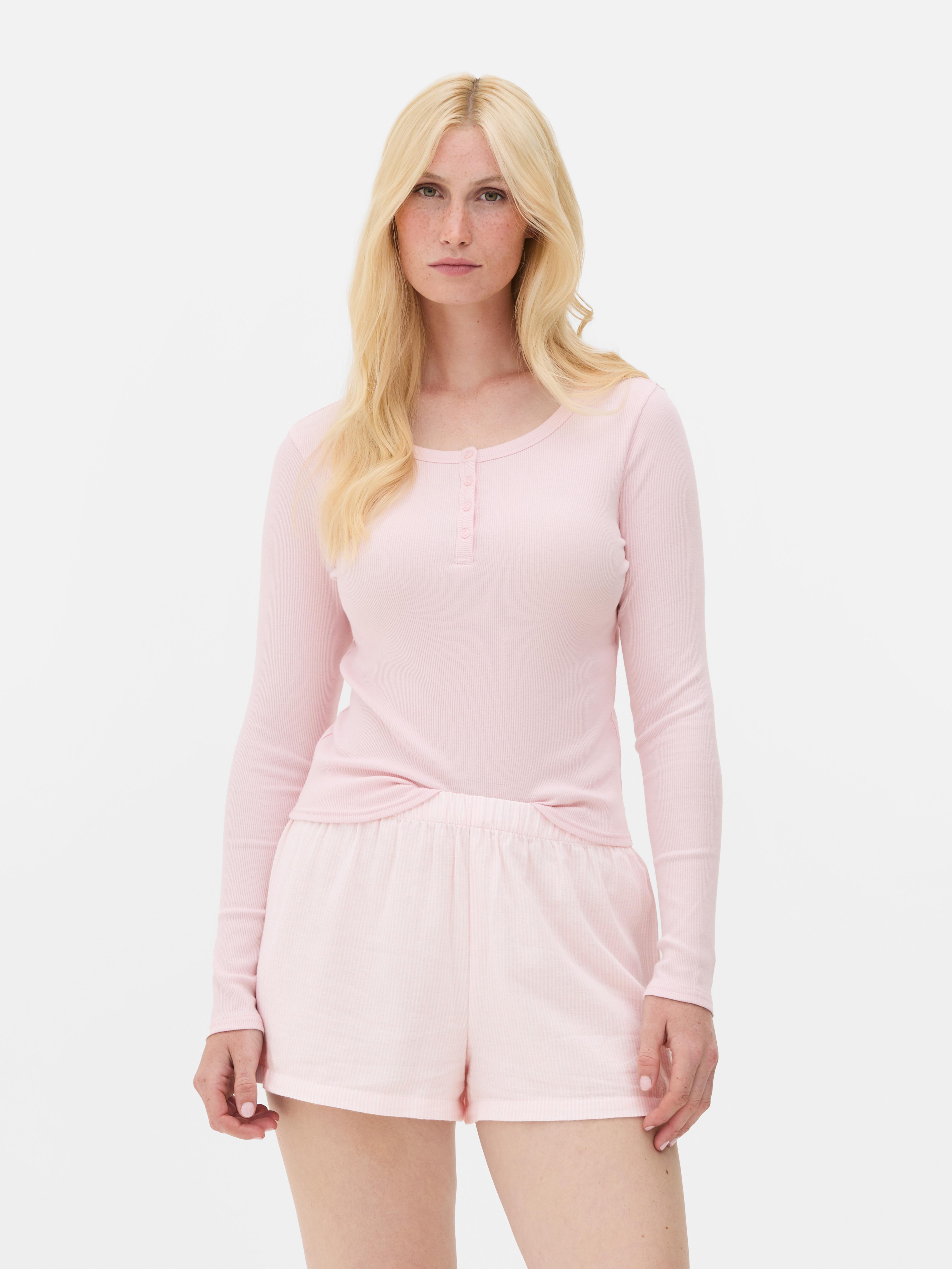 Cotton Henley Short Pajama Set