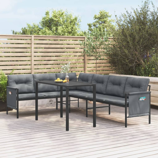 Meble ogrodowe Antracyt Stal Table   corner vidaXL