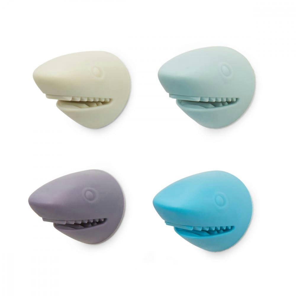 - Lot de 4 clips à câble requin silicone multicolore