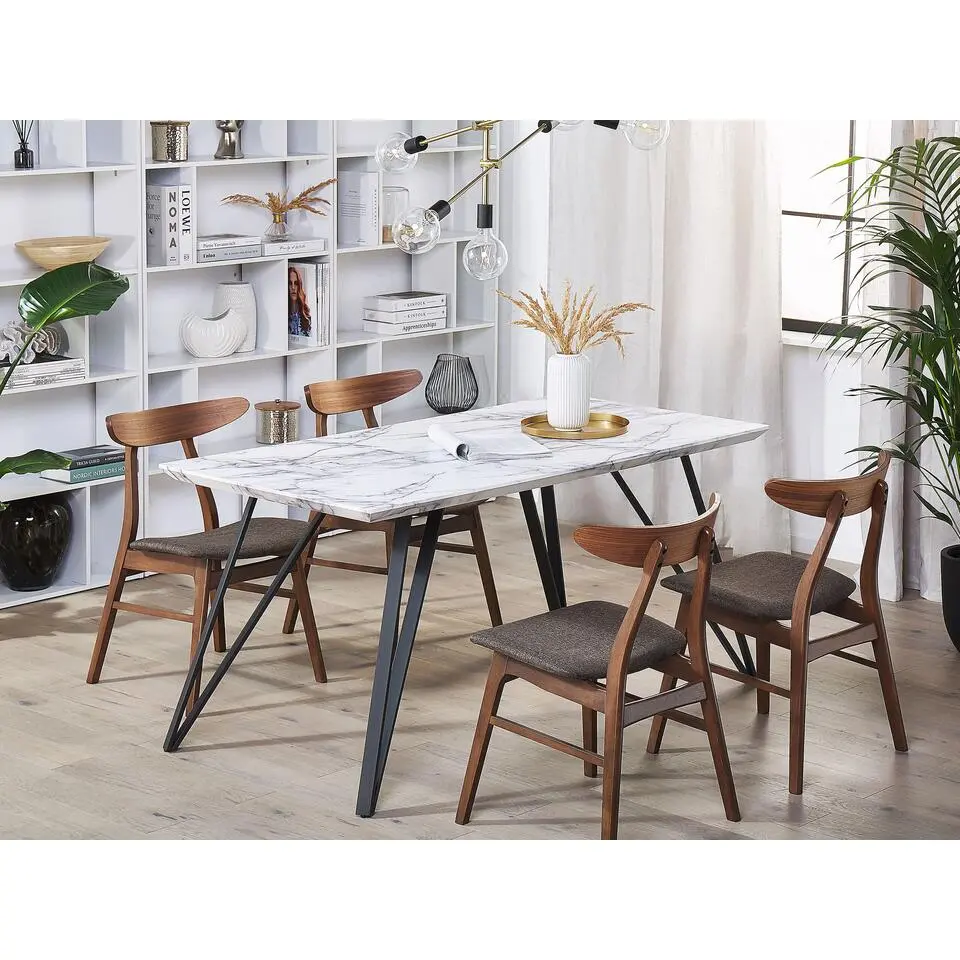 MOLDEN - Eettafel - Zwart/ Wit - 80 x 150 cm - MDF