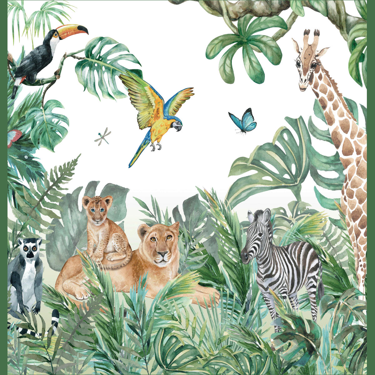 - Papier Peint animaux de la savane 250x240cm