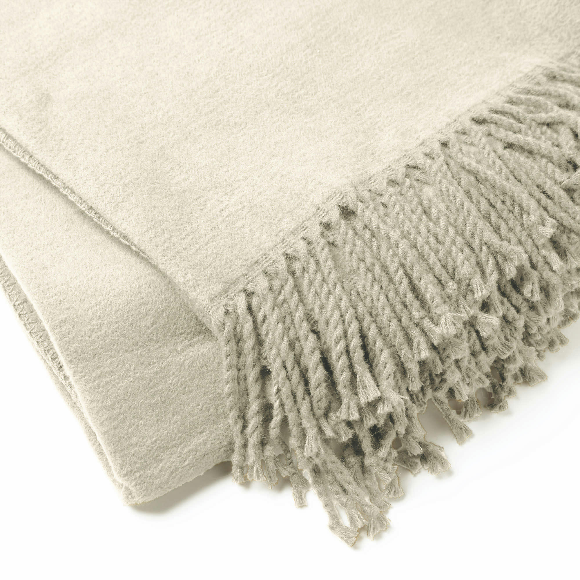 HOII - Plaid beige 150x200 cm en coton et acrylique uni