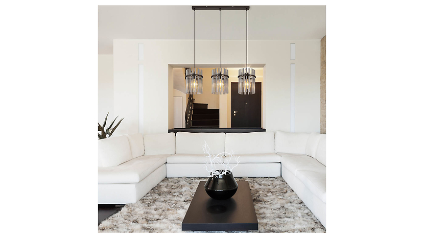Lampa wisząca Gorley metalowa-szklanaczarna
