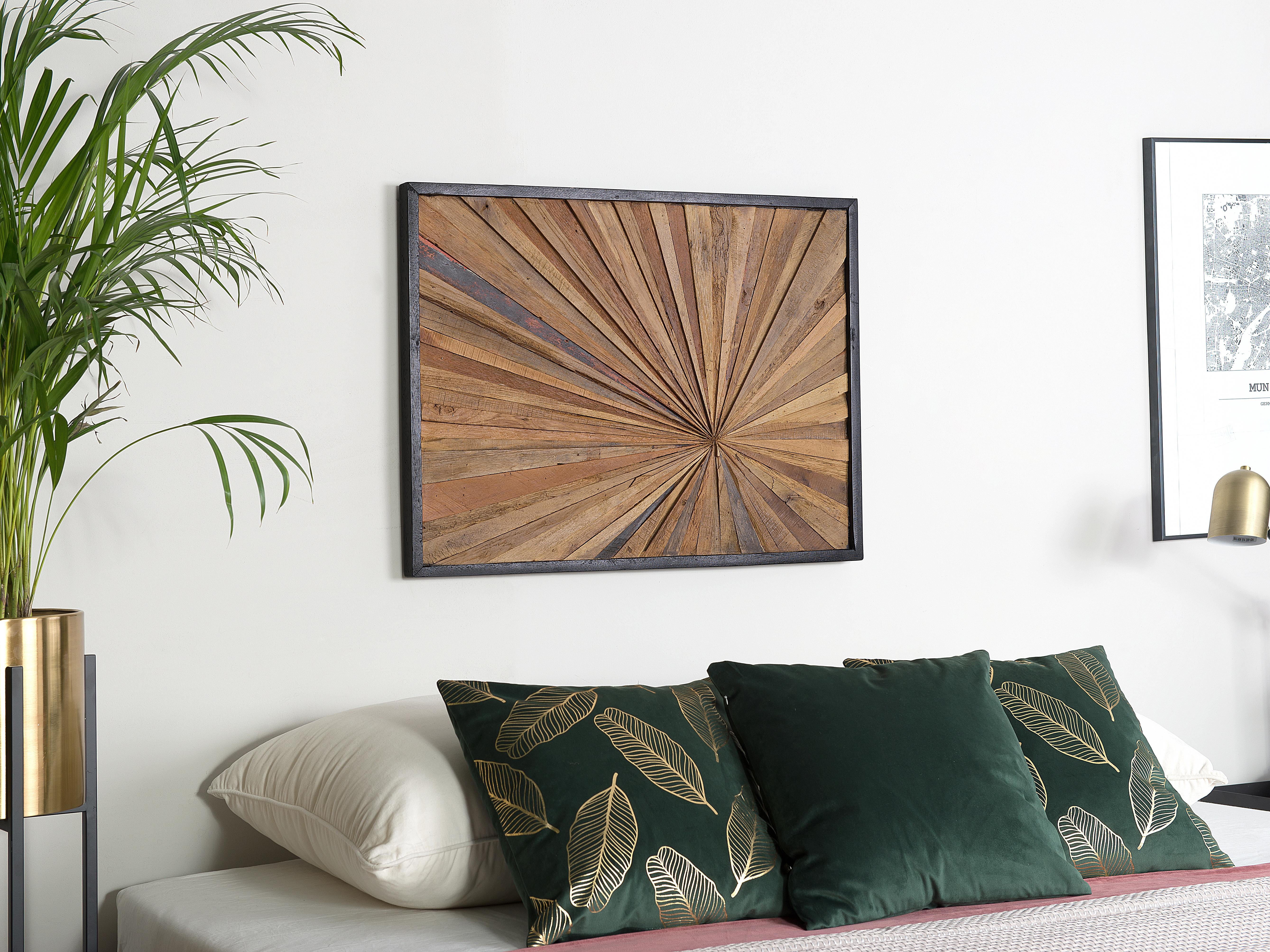 Wall Decor MERIDA Teak Wood 60 cm Brown