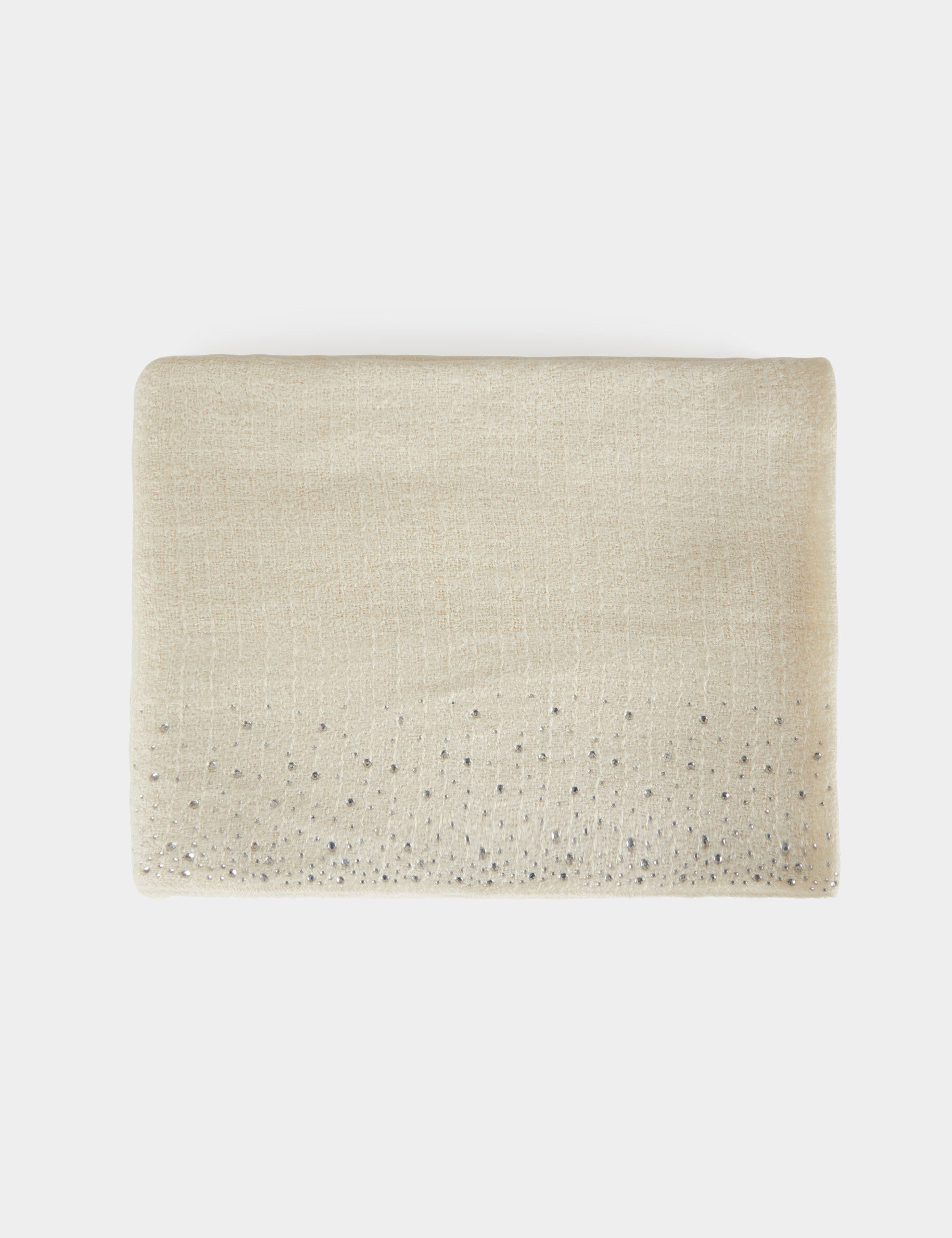 Scarf With Rhinestones Ivory Women