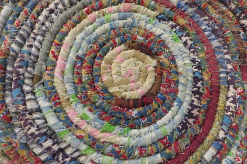 Vintage Chair Pad Handmade from Colorful Fabrics - 13
