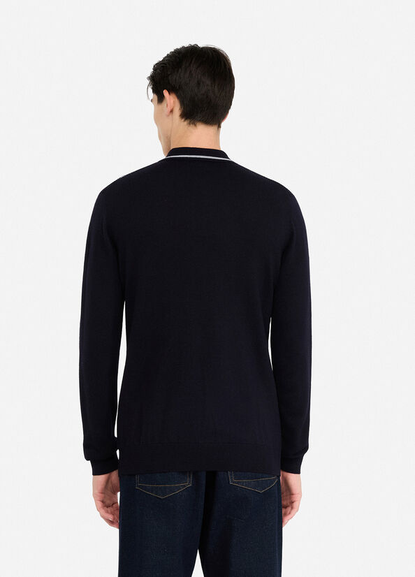 Polo in maglia 100% lana