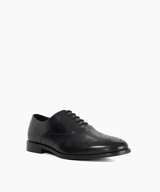 Shaay Black - Lace-Up Leather Brogues