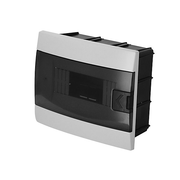 Coffret électrique encastré 8 modules Tableau électrique nu blanc fumé, 215,5 x 173,5 x 104,5 mm, HOROZ