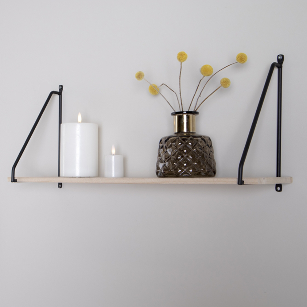 Artichok Justin houten wandplank naturel - 65 x 17 cm