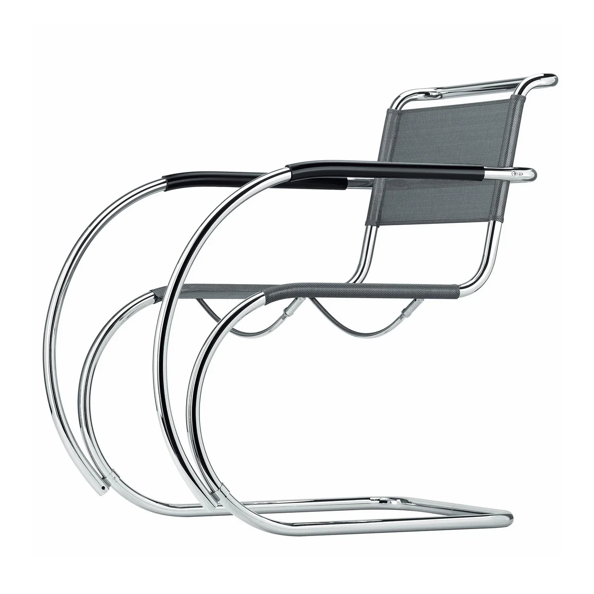 Thonet - S 533 NF Armlehnstuhl, Chrom / Kunststoff-Netzgewebe schwarz