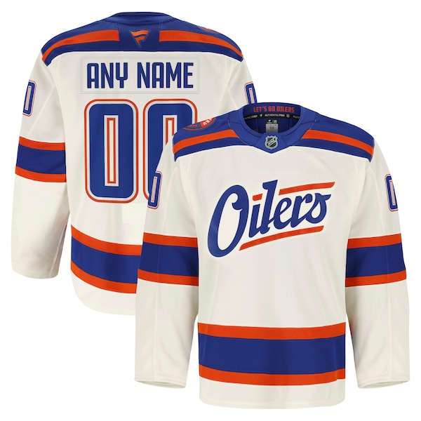 Edmonton Oilers  Alternate Authentic Pro Custom Jersey - Light Beige/Royal