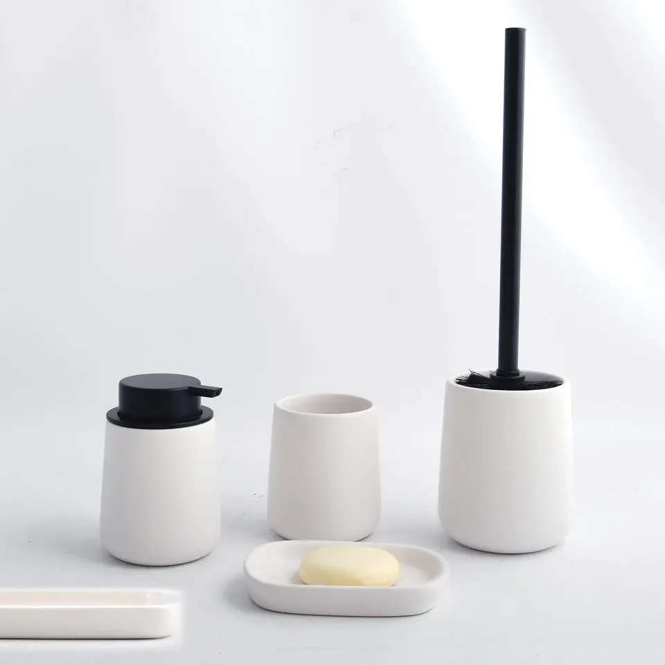 MSV Zeeppompje/dispenser Malmo - Keramiek - wit - 8,5 x 12 cm