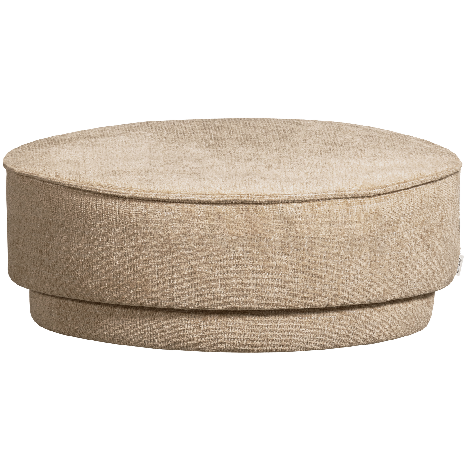 vtwonen poef Pearl - Chenille - Naturel Melange - 80x80x28