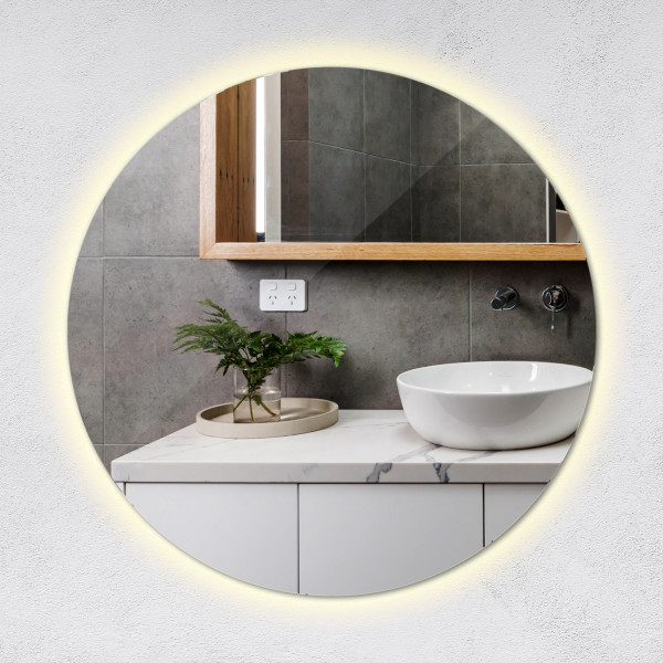 Lustro LED - Okrągłe - fi 40 cm - światło ciepłe
