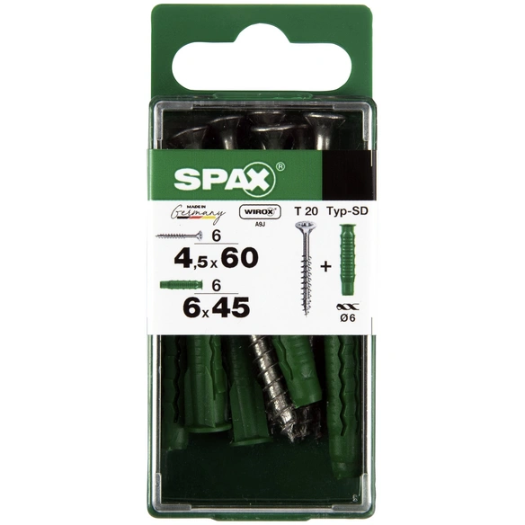 Spreizdübel, Typ-SD, Nylon, 6 Stück, inkl. Universalschraube, 4,5 x 60 mm