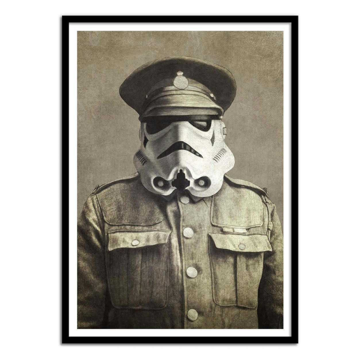TERRY FAN - SGT. STORMLEY - Affiche d'art avec Cadre bois noir - 30 x 40 cm