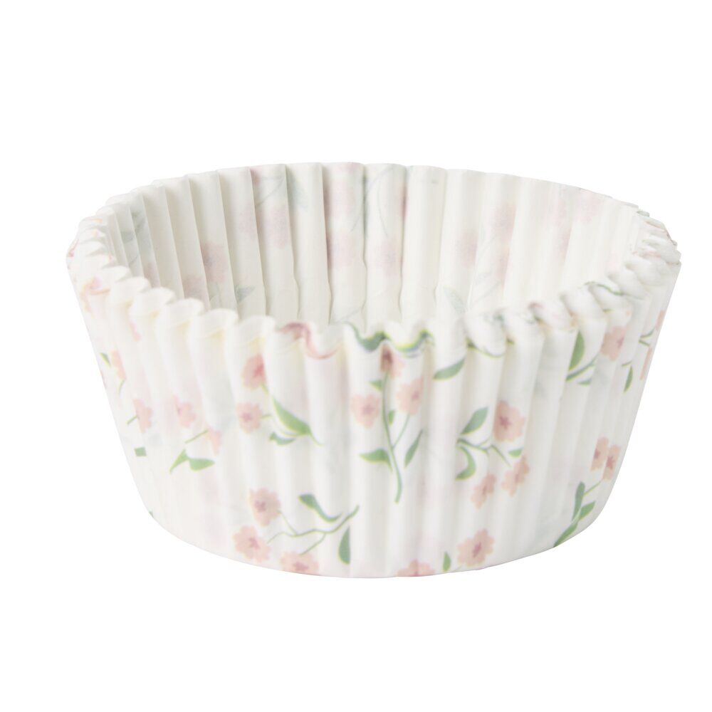 Caissette de cuisson x75 cupcakes et muffins en papier motif floral Ø7xH5cm