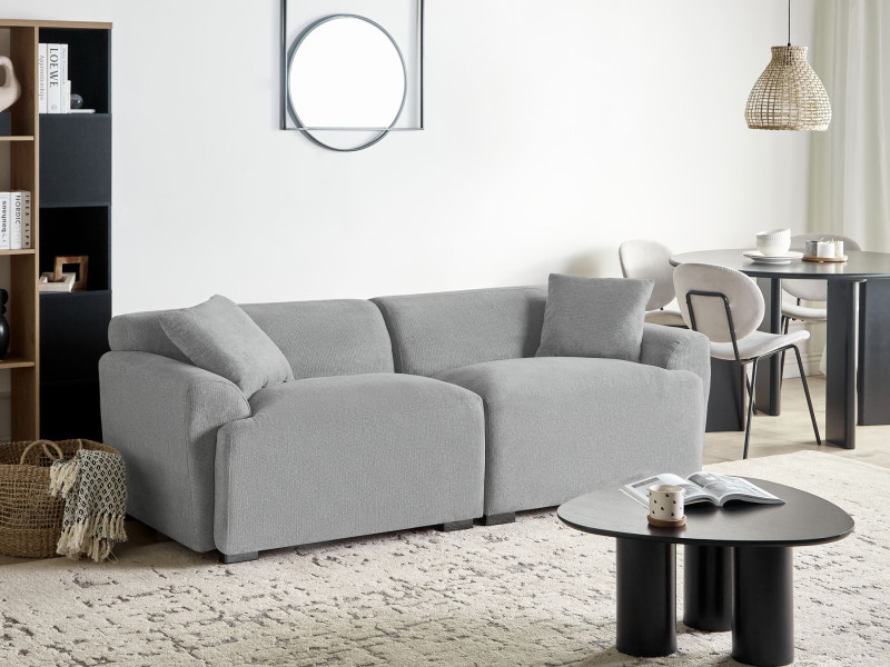 Sofa tapicerowana dodatkowe poduszki szara