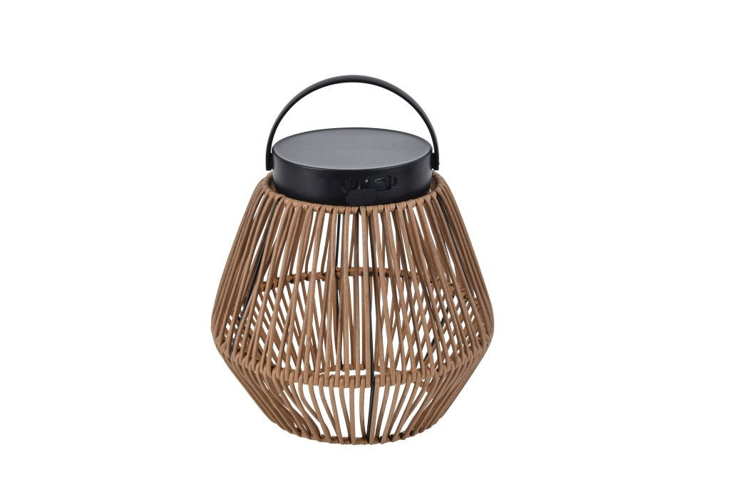 Lampka solarna stołowa z rattanu wbudowany LED 2.8W COPPA Lutec